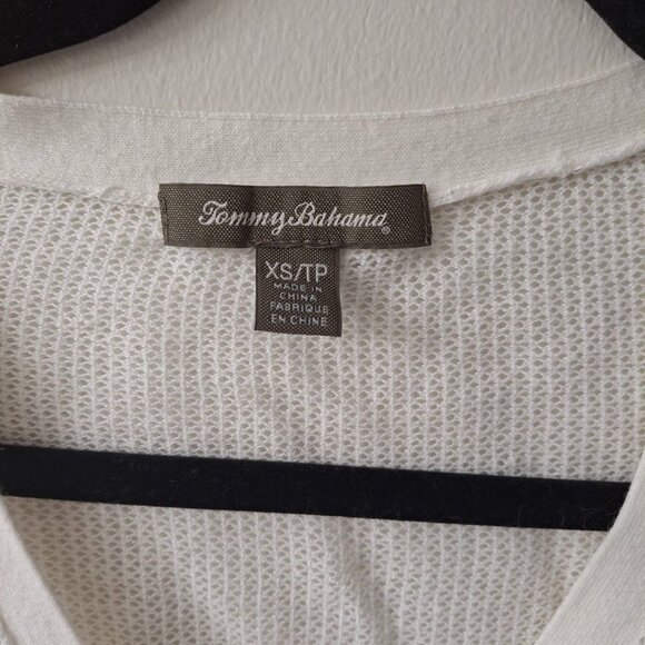 Tommy Bahama Sweaters - Tommy Bahama White Crop V-Neck Summer Knit Cardigan XS